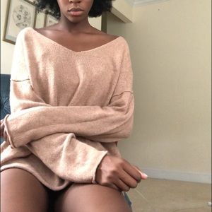 H&M TAN OVERSIZED SWEATER